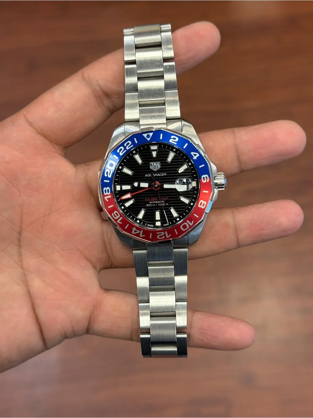 TAG Heuer Aquaracer GMT Automatic Pepsi Bezel WAY201F mens watch